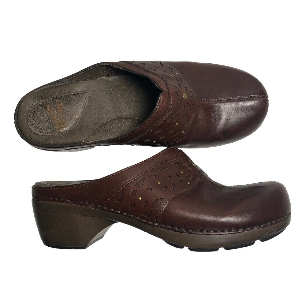 Dansko Shyanne Brown Leather Clogs Mules Comfort Shoes EU 39 US 8.5